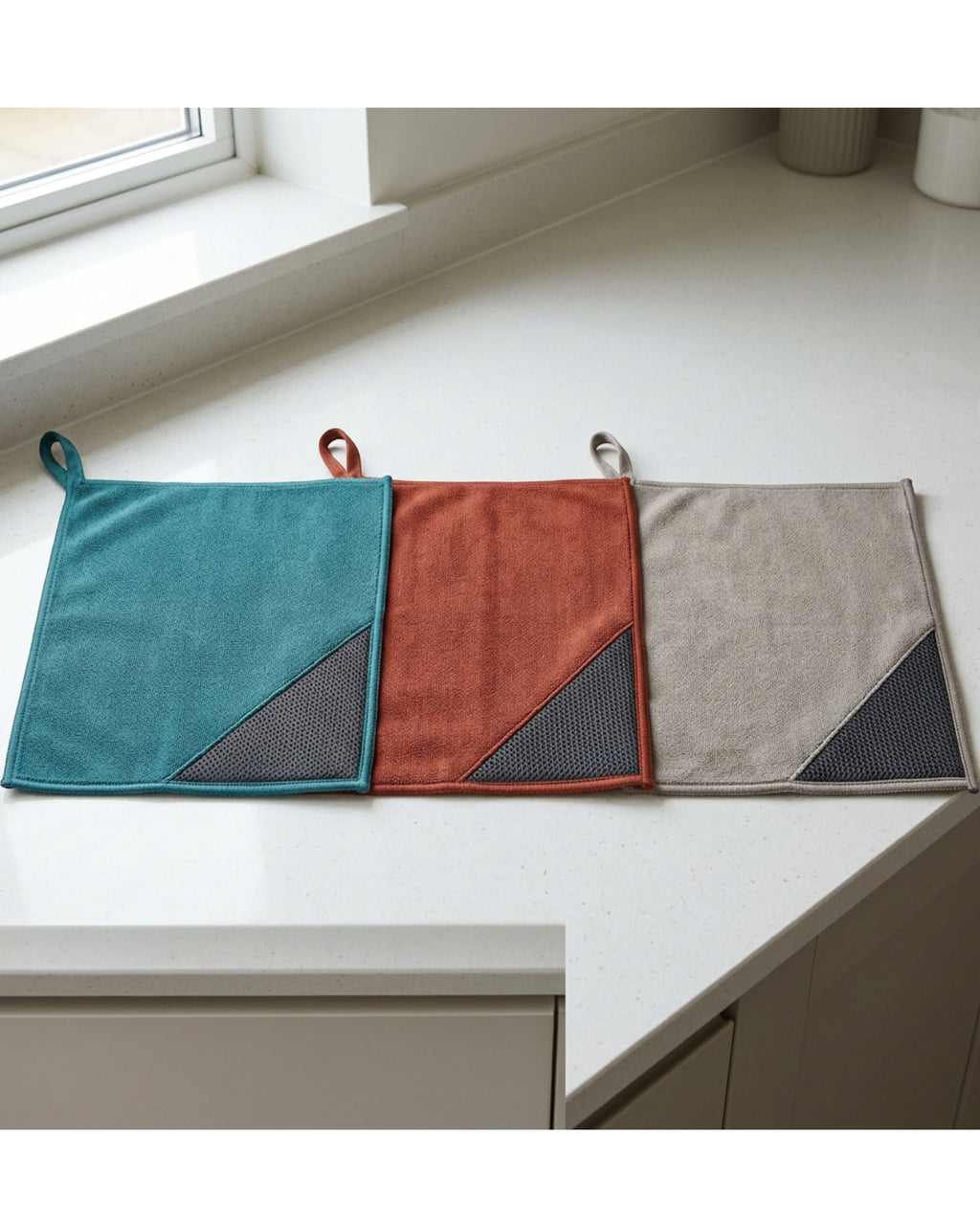 Gxrvp Dual Surface Chenille Mesh Scrub Cloth Set of 3 - Lifestyle view