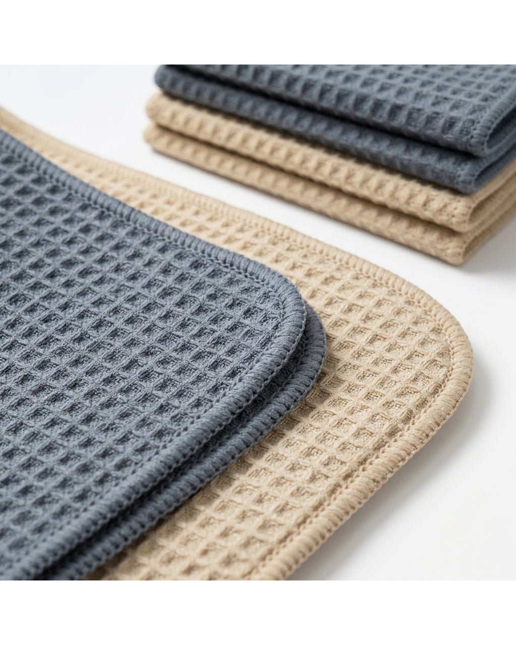 Gxrvp Waffle Microfiber Cleaning Cloth Set of 6 Slate Sand - Detail view