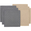 Gxrvp Waffle Microfiber Cleaning Cloth Set of 6 Slate Sand - Product view